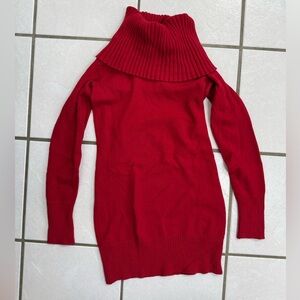 INC Red Turtleneck Women Sweater Dress size Small